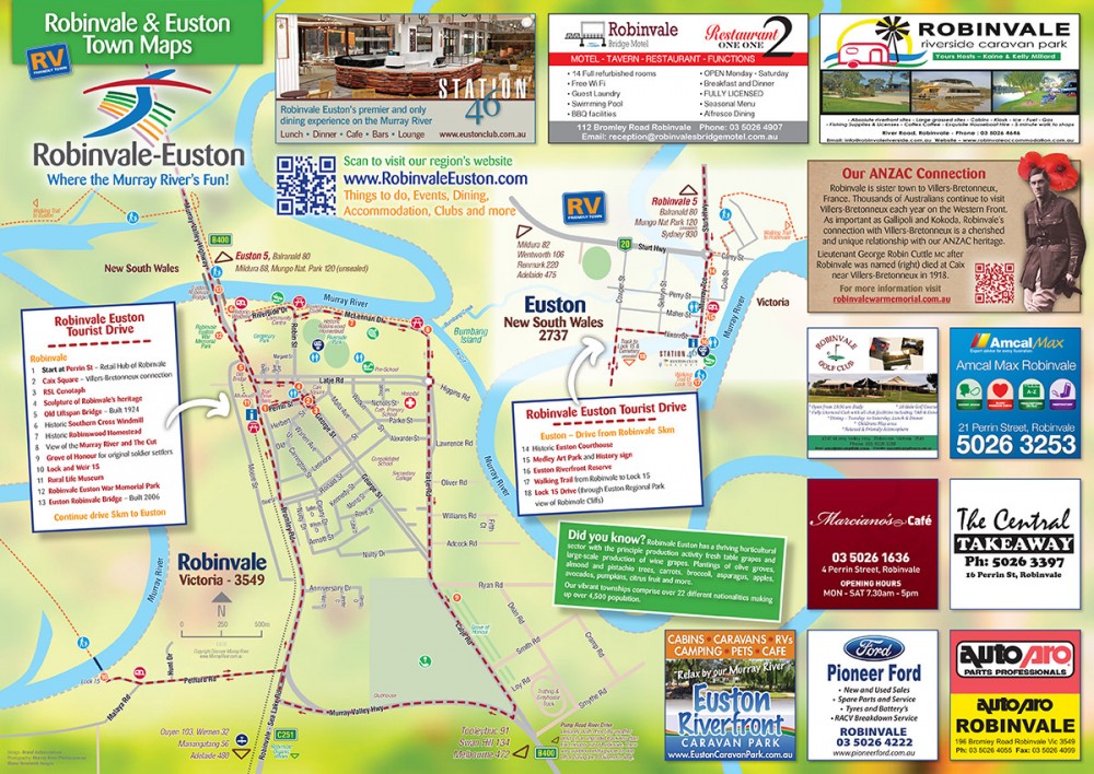 Echuca Moama Town and Murray River Map | Brand Action